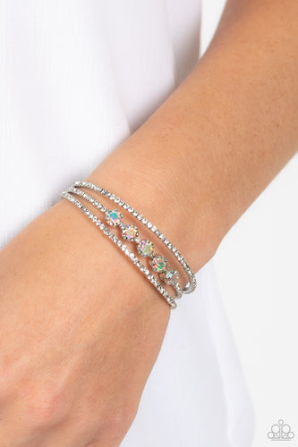 Lucid Layers - Multicolored Silver Bracelet- Paparazzi Accessories