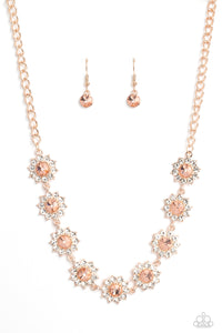 Blooming Brilliance - Rose Gold Necklace- Paparazzi Accessories