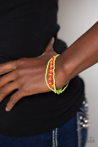 Buzzworthy Botanicals - Red and Green Bracelet- Paparazzi Accessories