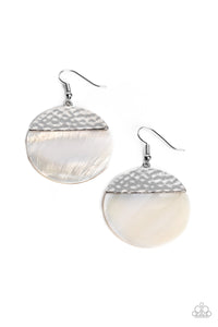 SHELL Out - White and Silver Earrings- Paparazzi Accessories