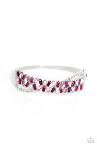 Timeless Trifecta - Pink and Silver Bracelet- Paparazzi Accessories