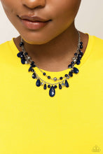 Load image into Gallery viewer, Flirty Flood - Blue and Silver Necklace- Paparazz Accessories