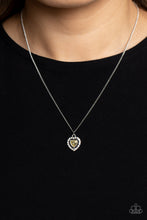 Load image into Gallery viewer, Day of Love - Silver and Yellow Necklace- Paparazzi Accessories