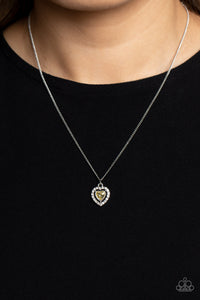 Day of Love - Silver and Yellow Necklace- Paparazzi Accessories