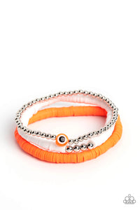 EYE Have A Dream - Orange and Silver Bracelet- Paparazzi Accessories