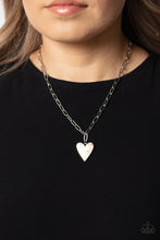 Load image into Gallery viewer, Kiss and SHELL - White and Silver Necklace- Paparazzi Accessories