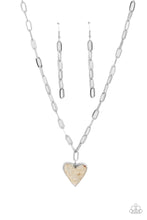 Load image into Gallery viewer, Kiss and SHELL - White and Silver Necklace- Paparazzi Accessories