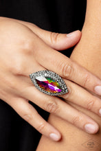 Load image into Gallery viewer, Jaw-Dropping Dazzle - Multicolored Gunmetal Ring- Paparazzi Accessories