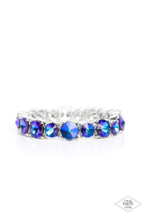 Born To Bedazzle - Blue and Silver Bracelet- Paparazzi Accessories
