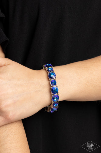 Born To Bedazzle - Blue and Silver Bracelet- Paparazzi Accessories