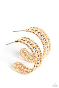 Dotted Darling - Gold Earrings- Paparazzi Accessories