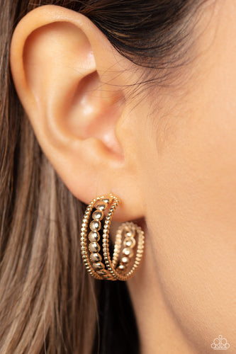 Dotted Darling - Gold Earrings- Paparazzi Accessories