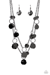 Hammered Horizons - Gunmetal Necklace- Paparazzi Accessories