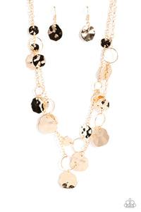 Hammered Horizons - Gold Necklace- Paparazzi Accessories