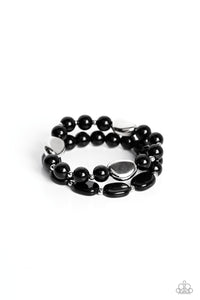 Roadhouse Renegade - Black and Silver Bracelet- Paparazzi Accessories