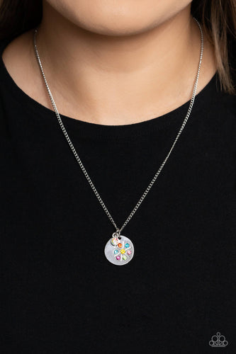 Dandelion Delight - Multicolored Silver Necklace- Paparazzi Accessories