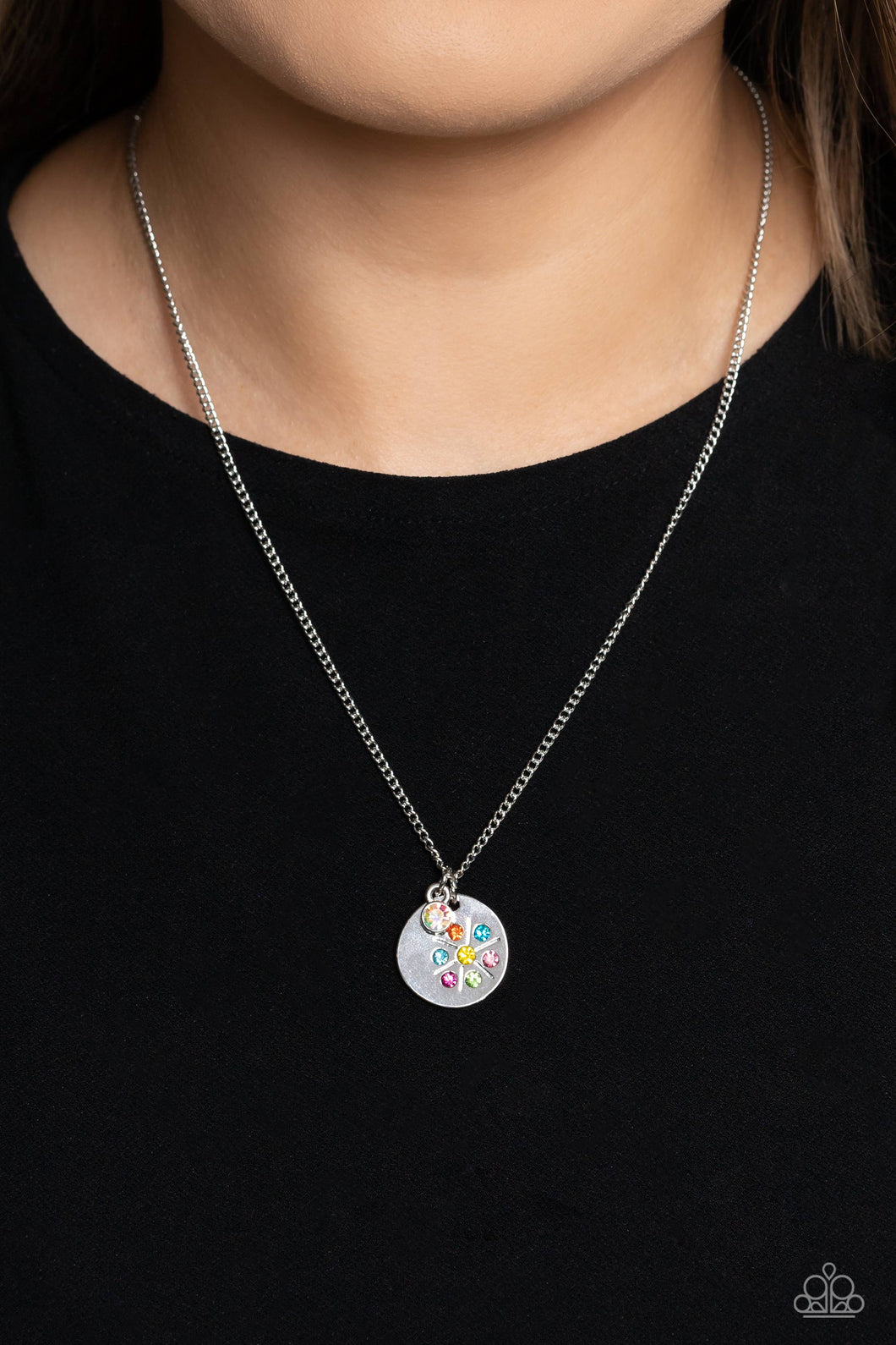 Dandelion Delight - Multicolored Silver Necklace- Paparazzi Accessories