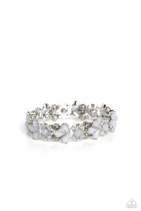 Teasing Torrent - White and Silver Bracelet- Paparazzi Accessories