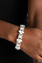 Load image into Gallery viewer, Teasing Torrent - White and Silver Bracelet- Paparazzi Accessories