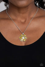 Load image into Gallery viewer, Fancy Flower Girl - Yellow and Silver Necklace- Paparazzi Accessories