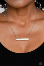 Load image into Gallery viewer, Barred Bohemian - White and Silver Necklace- Paparazzi Accessories