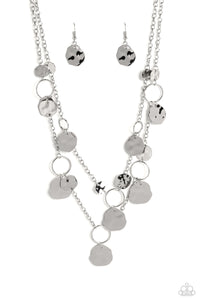 Hammered Horizons - Silver Necklace- Paparazzi Accessories