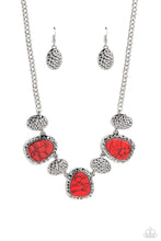 Load image into Gallery viewer, Badlands Border - Red and Silver Necklace- Paparazzi Accessories