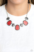 Load image into Gallery viewer, Badlands Border - Red and Silver Necklace- Paparazzi Accessories