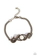 Load image into Gallery viewer, Eye in the Sky - White and Brass Bracelet- Paparazzi Accessories
