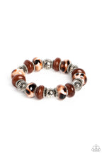 Load image into Gallery viewer, Warped Wayfarer - Brown and Silver Bracelet- Paparazzi Accessories