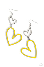 Load image into Gallery viewer, Pristine Pizzazz - Yellow and Silver Earrings- Paparazzi Accessories