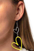 Load image into Gallery viewer, Pristine Pizzazz - Yellow and Silver Earrings- Paparazzi Accessories