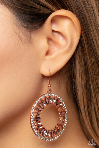 Wall Street Wreaths - Copper Earrings- Paparazzi Accessories