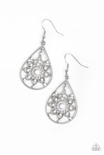 Load image into Gallery viewer, A Flair For Fabulous- White and Silver Earrings- Paparazzi Accessories