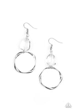 Load image into Gallery viewer, All Clear- White and Silver Earrings- Paparazzi Accessories