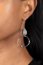 Load image into Gallery viewer, All Clear- White and Silver Earrings- Paparazzi Accessories