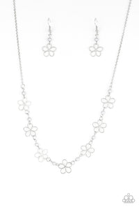 Always Abloom- Silver Necklace- Paparazzi Accessories