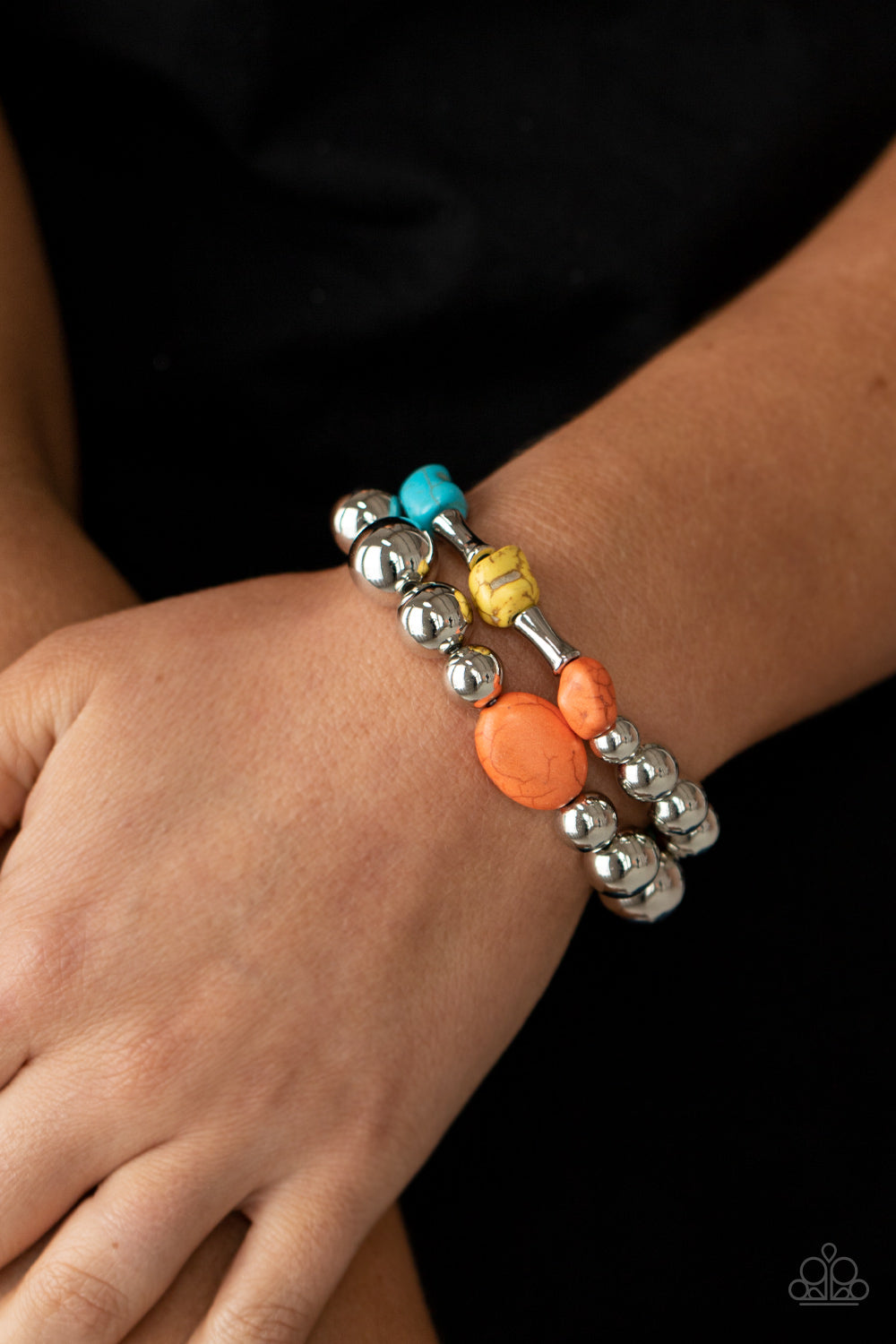 Authentically Artisan- Multicolored Silver Bracelet- Paparazzi Accessories
