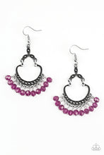 Load image into Gallery viewer, Babe Alert- Purple and Silver Earrings- Paparazzi Accessories