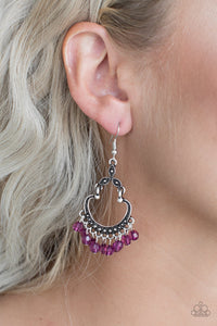 Babe Alert- Purple and Silver Earrings- Paparazzi Accessories