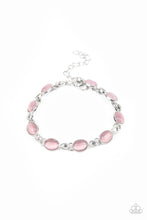 Load image into Gallery viewer, Blissfully Beaming- Pink and Silver Bracelet- Paparazzi Accessories