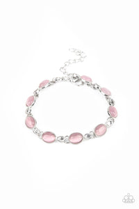 Blissfully Beaming- Pink and Silver Bracelet- Paparazzi Accessories