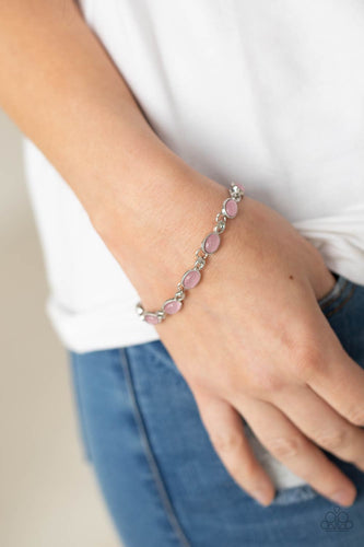 Blissfully Beaming- Pink and Silver Bracelet- Paparazzi Accessories