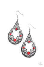 Load image into Gallery viewer, Bohemian Ball- Red and Silver Earrings- Paparazzi Accessories