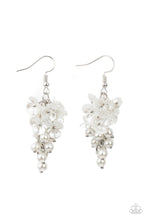 Load image into Gallery viewer, Bountiful Bouquets- White and Silver Earrings- Paparazzi Accessories