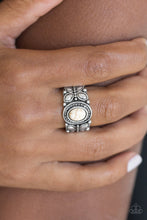 Load image into Gallery viewer, Butterfly Belle- White and Silver Ring- Paparazzi Accessories