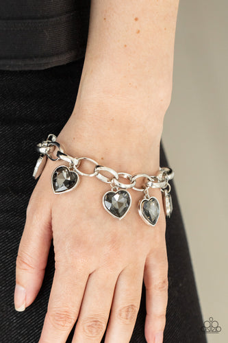 Candy Heart Charmer- Silver Bracelet- Paparazzi Accessories