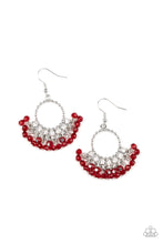 Load image into Gallery viewer, Charmingly Cabaret- Red and Silver Earrings- Paparazzi Accessories