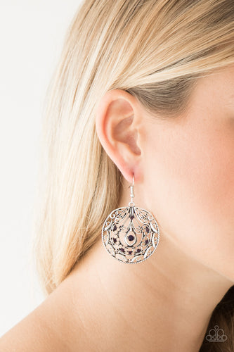 Choose To Sparkle- Purple and Silver Earrings- Paparazzi Accessories