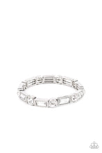 Load image into Gallery viewer, Classic Couture- White and Silver Bracelet- Paparazzi Accessories